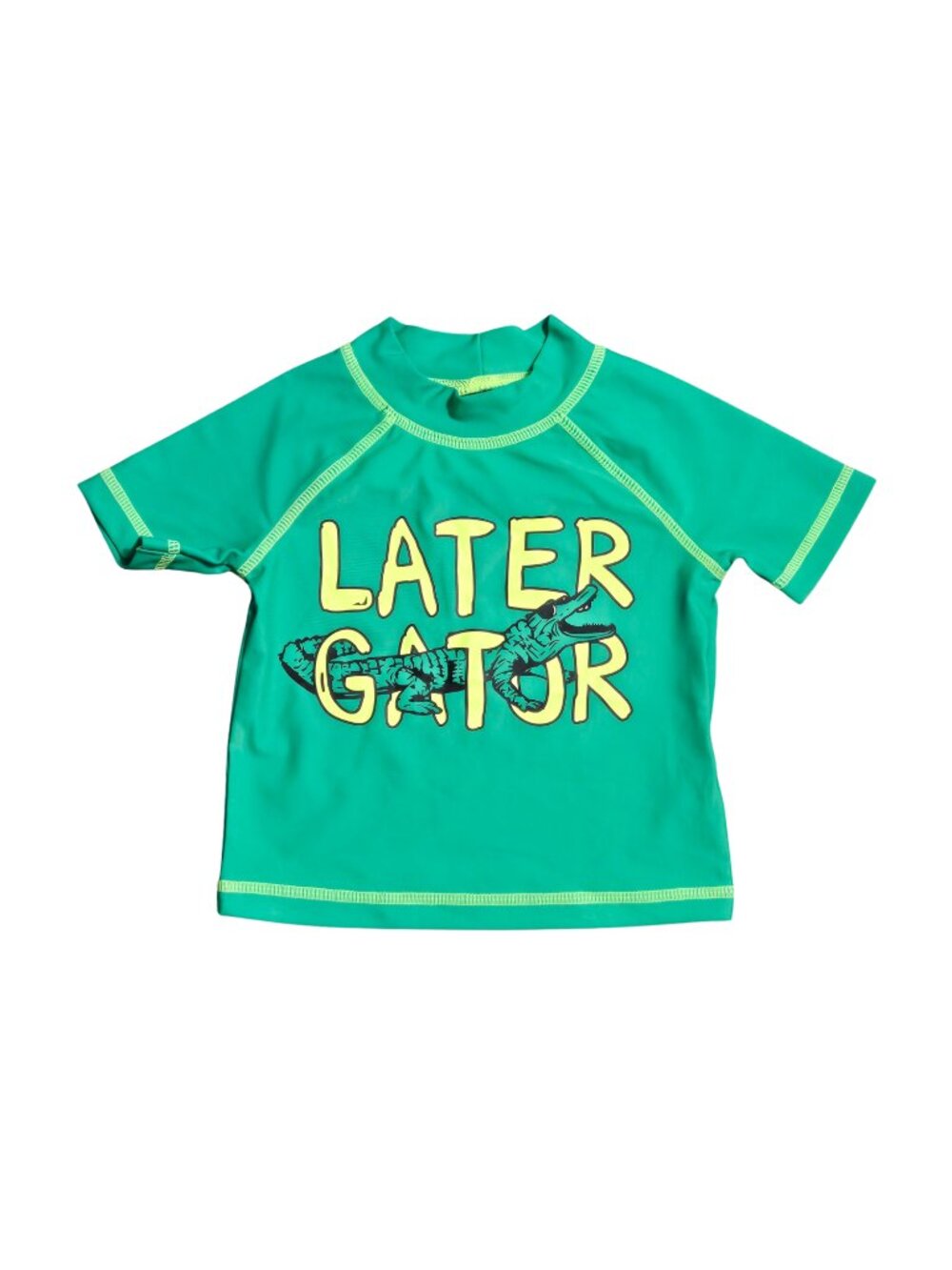 NWOT | Carter's "LATER GATOR" Alligator Graphic Swim Shirt | Green | 9M